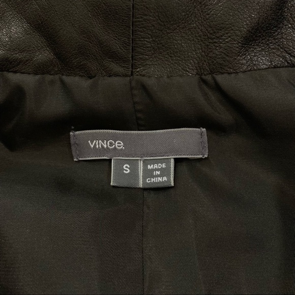 Vince Asymmetric Leather Linen Sleeveless Vest - Picture 4 of 8